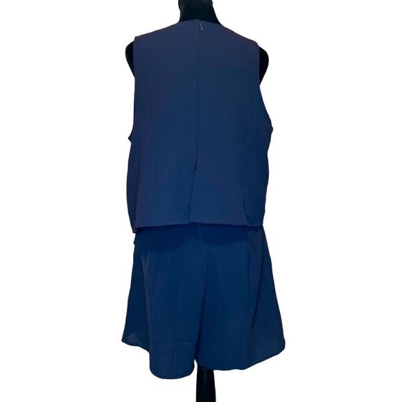 Navy blue LG flutter dress romper - Picture 3 of 12
